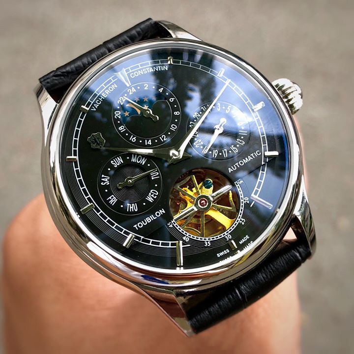 Vacheron Constantin Perpetual Calendar Black Dial Silver Bezel